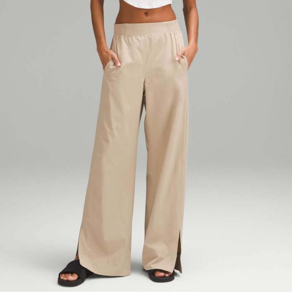 Lululemon Stretch Woven Wide-Leg High-Rise Pants (Trench)